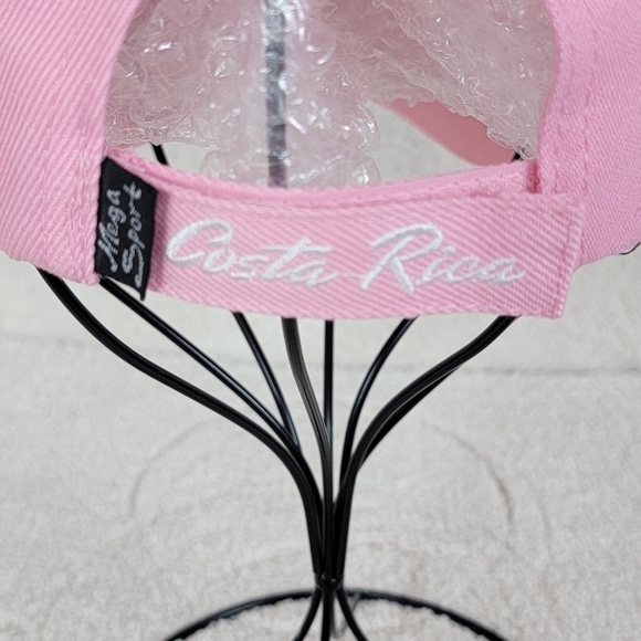 Costa Rica Pink Embroidered Patriotic Ball Cap By Mega Sport NEW - Picture 9 of 11